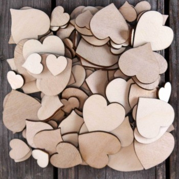 Large Wooden Plain Heart Craft Shape 3mm Plywood 2-4cm Size